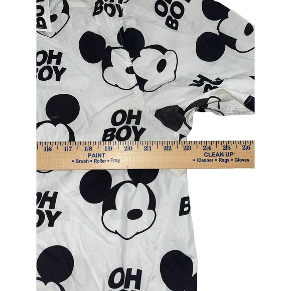 Disney Neff Mickey Mouse White Black Button Down Shirt Size XL Oh Boy - Picture 5 of 5
